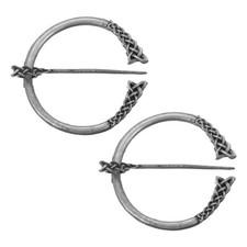 Vintage Brooch Cloak Pins, 2pcs Penannular Brooch Cloak Clasp Silver 