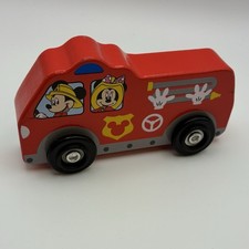 Disney Mickey Mouse Clubhouse Wooden Fire Truck  Fire Station 2 Piece Set NEW