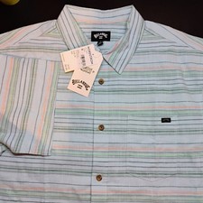 Billabong Vapor All Day Stripes Short Sleeve Button Shirt Mens Sz Medium NEW NWT