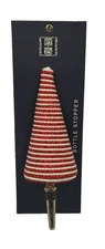 Hofburg Interiors Large (6") Red & White Stripe Christmas Tree Bottle Stopper