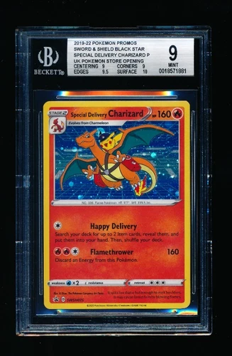 2022 Pokemon Special Delivery Charizard SWSH075 Promo Beckett 9