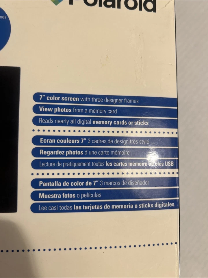 Polaroid 7" Digital Photo Frame Kit Bonus Includes 3 Designer Frames XSA-00750B - Image 3 of 4