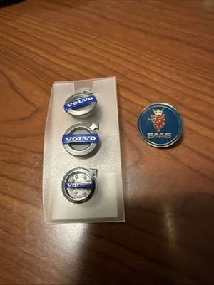 Volvo & Saab automotive vintage hat tie lapel pins New-No Package-4 Total