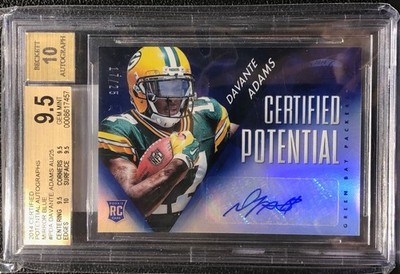 2014 PANINI CERTIFIED, DAVANTE ADAMS #PDA, AUTO, ROOKIE, MIRROR BLUE, SER #17/25