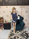 Vintage Barbie Clone Outfit - Shorts & Top Set, Purse, Taiwan Rubber Mules +