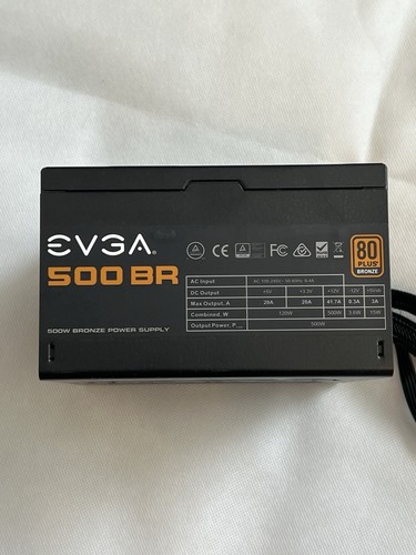 EVGA 500w Bronze Power Supply 100-BR-0500-K1 500W BR Power Supply Working Good