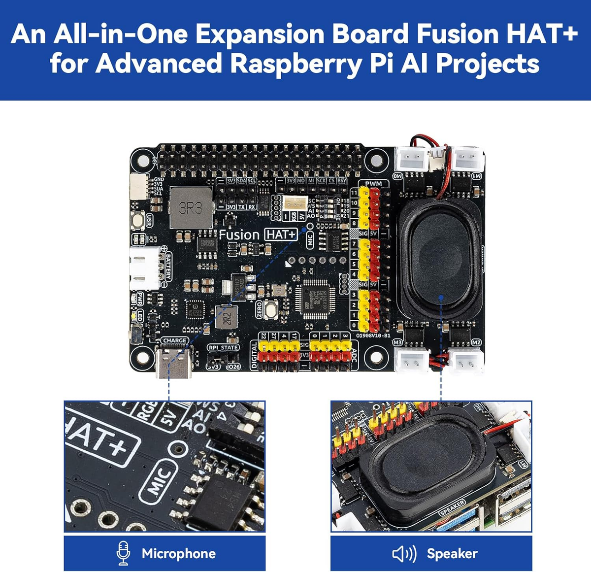 AI Fusion Lab Kit for Raspberry Pi 5/4/3B+/Zero 2W, Multi-Llms
