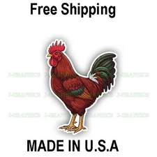 Rhode Island Red Rooster Vinyl Decal Sticker B