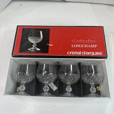 Set of 4 Vintage Cristal d'Arques Longchamp Crystal Glasses 10 3/4 oz France A