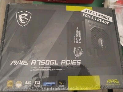 MSI MAG A750GL PCIE5, 750 WATT Power Supply, 80+ Gold