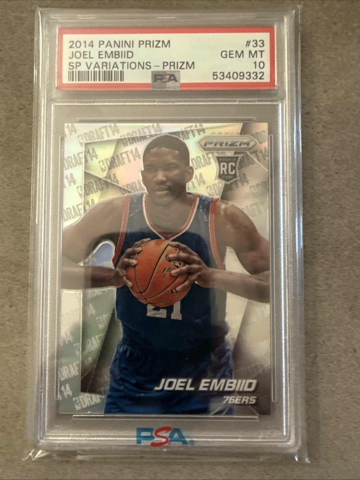 2014-15 Panini Prizm SP Variations Joel Embiid #33 RC Rookie PSA 10 Gem Mint