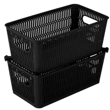 11.4 In. L X 6.5 In. W X 4.5 In. H2 Pack Slide 2 Stack It Small Storage Tote Bas
