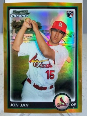 2010 Bowman Chrome Draft Picks 'Gold Refractor' Jon Jay #18 RC serial'd /50