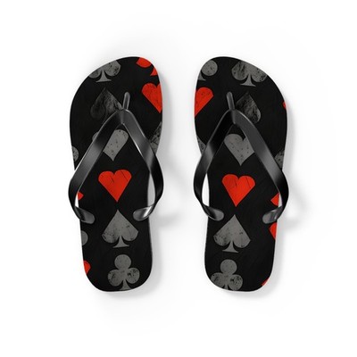Playing Card Suits Flip Flops | Hearts Spades Clubs Diamonds