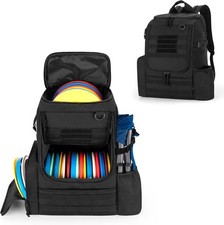 DSLEAF Disc Golf Bag with 24-26 Discs Capacity, large, Black 