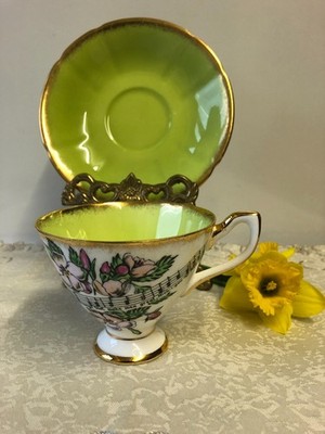 Seltene Taylor & Kent American State Flower Serie Tasse & Untertasse Zinnia Indiana 1956
