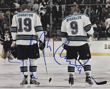 Joe THORNTON & Milan MICHALEK SIGNED 8x10 Photo! San Jose SHARKS LEGENDS! W/COA