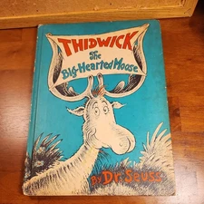 Vintage Dr Seuss, Thidwick the Big-Hearted Moose, 1948, Book Club Edition