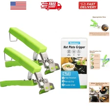 2 Pack Hot Plate Gripper Clips Holder Tongs for Moving Hot Plate Bowls Pizza ...