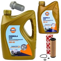 MotoröL Filter Set Gulf Formula ULE 5W-40 6 Liter + Schraube FüR Mercedes W203