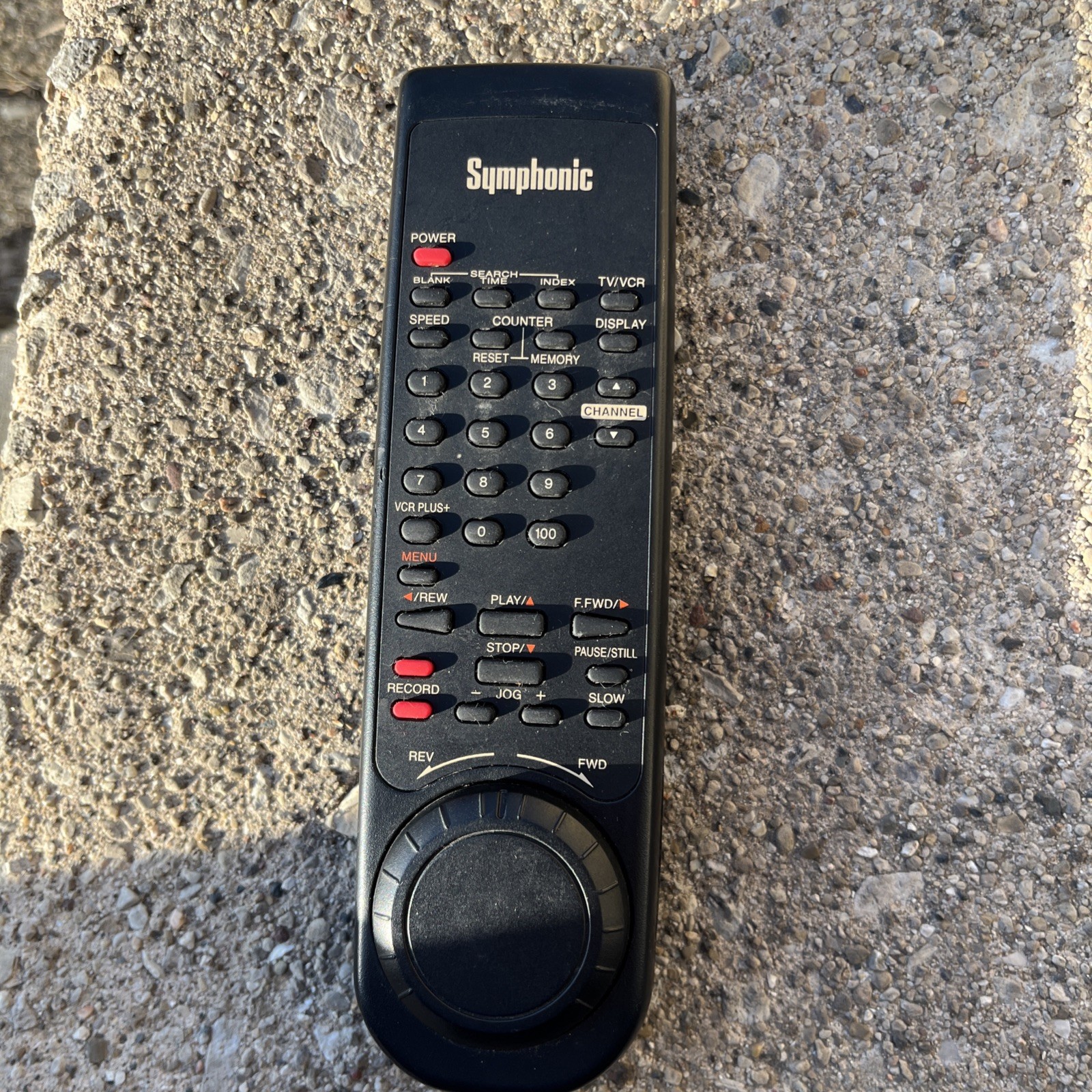 Symphonic brand VCR remote control
