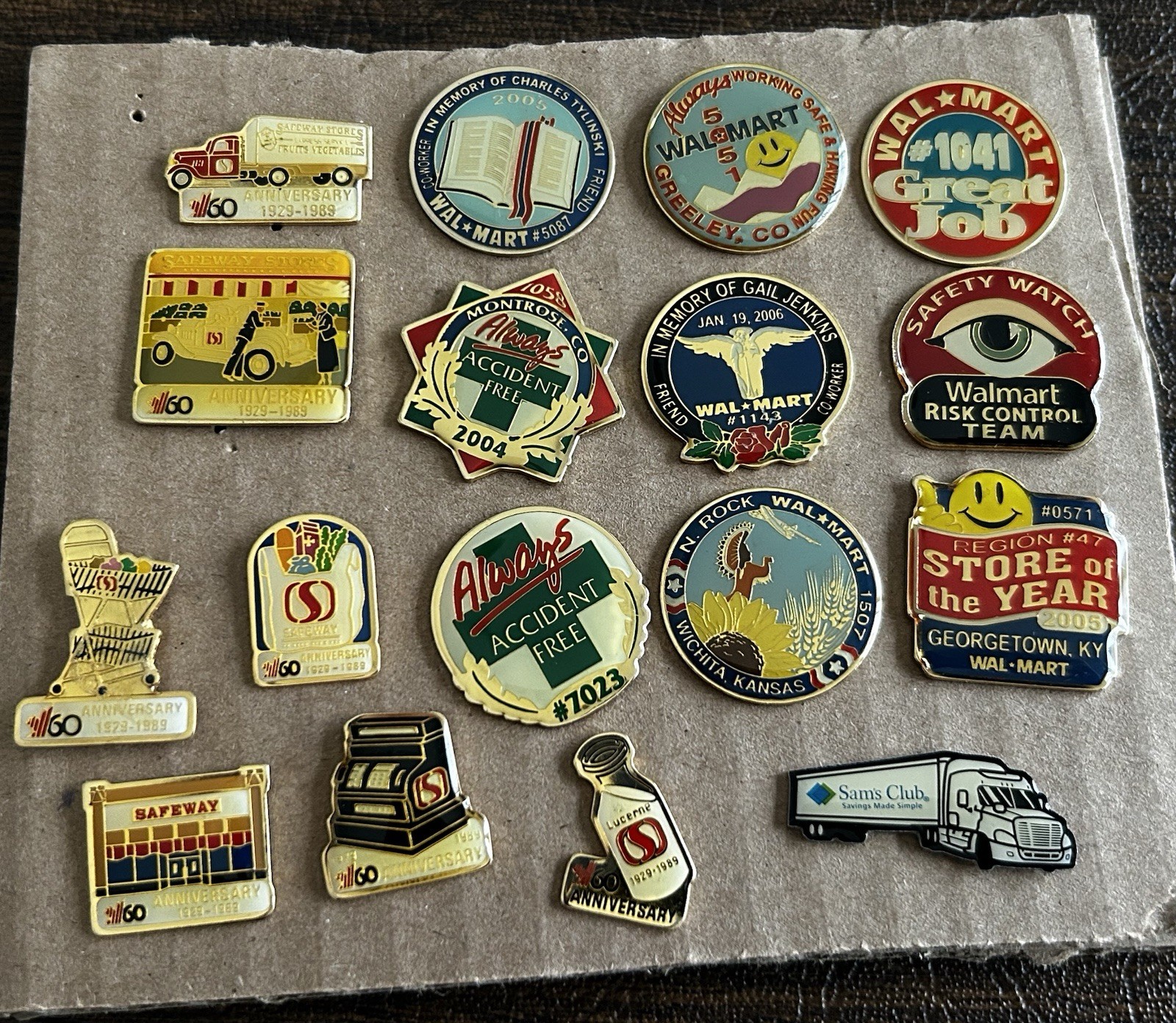 Old Store Pins - Walmart, Safeway, Sam’s Semi - Lot of 17 Pins