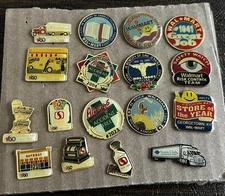 Old Store Pins - Walmart, Safeway, Sam’s Semi - Lot of 17 Pins