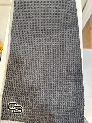 Golf Caddy Towel 17x40" free pockettowel Club Glove gray waffle microfiber new