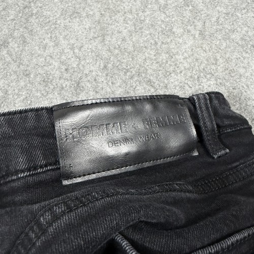 Homme Femme Patched Distressed Jean Men's Size 34 (Actual Fits W34.5xL30) Black - Picture 19 of 24