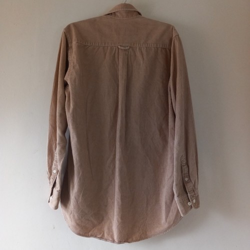 Joseph Turner Corduroy Shirt Beige Size M Longsleeved Back Pleat Single Pocket - Picture 5 of 8