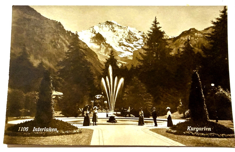 VTG POSTCARD INTERLAKEN SWITZERLAND Kurgarten Park RPPC UNPOSTED