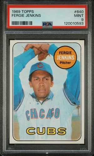 1969 Topps #640 Fergie Jenkins PSA 9 MINT Chicago Cubs Baseball Card