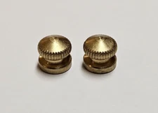 SET OF 2 BURNISHED & LACQUERED BRASS 8/32 THREAD KNURLED ACORN NUTS 55296J
