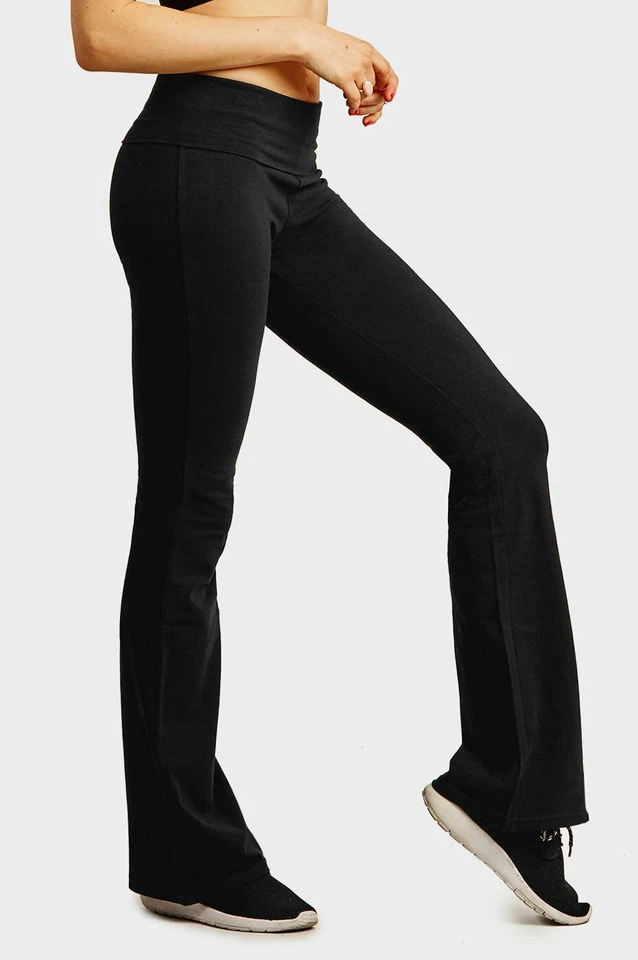 Leggings acampanados estilo Emma para mujer dama pantalones de yoga corte bota acampanado nuevos Foto 2 de 4