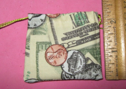 MONEY DRAWING MOJO BAG- -2 1/2" X 2 1/4"- GRIS-GRIS- SPELL BAG-COTTON - Picture 3 of 3