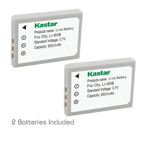 2x Kastar Battery for Olympus Li80B T100 T110 X36 Minolta NP900