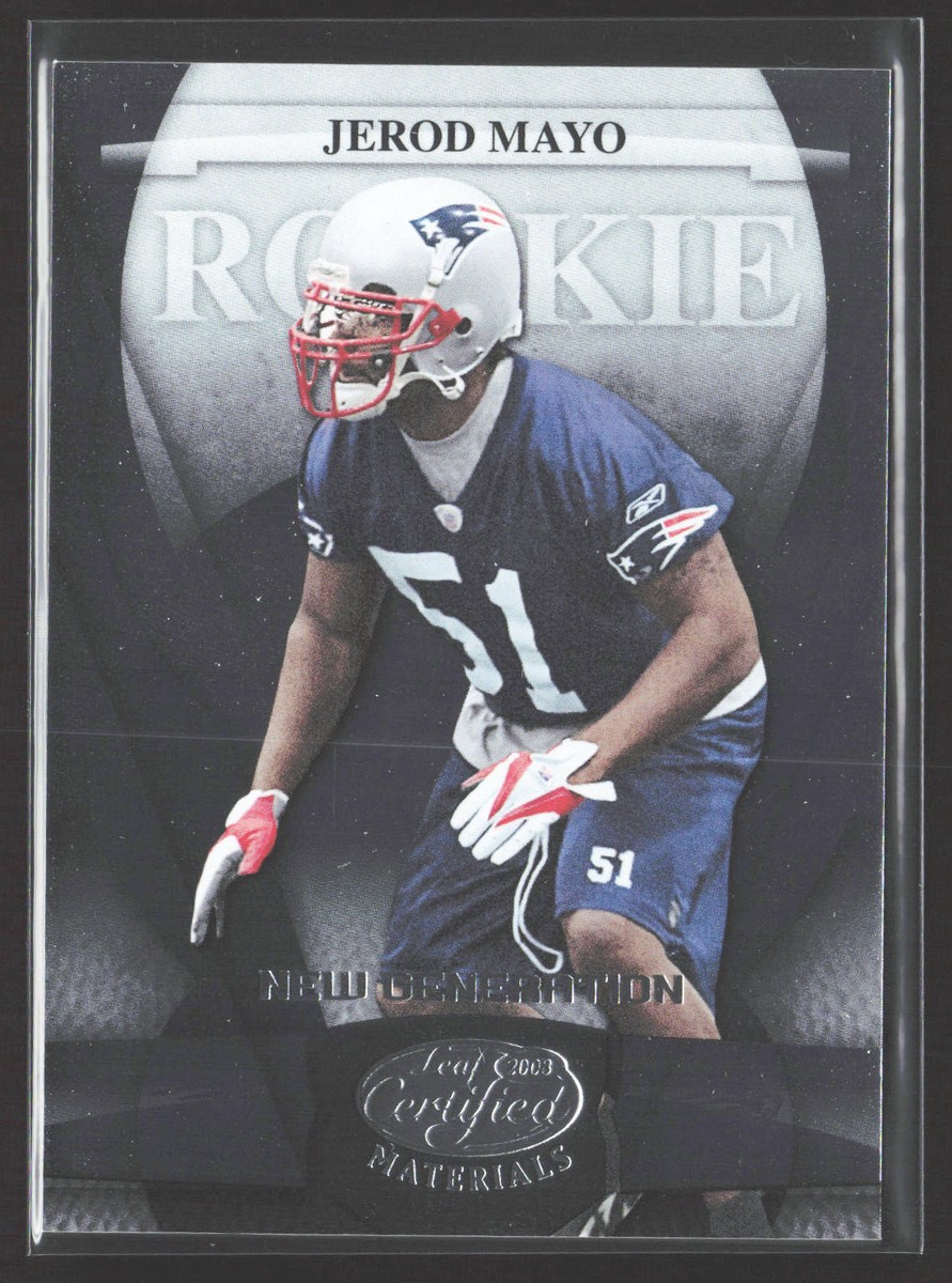 Jerod Mayo 2008 Leaf Certified Materials #169 SN,RC #/1500 New