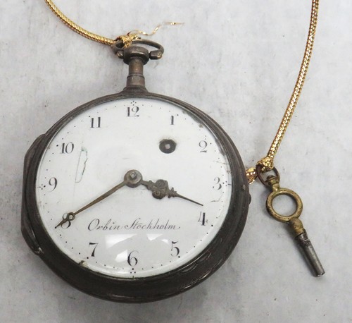 1781 CARL E. ORBIN STOCKHOLM SWEDEN STERLING SILVER 57mm SPIDER POCKETWATCH