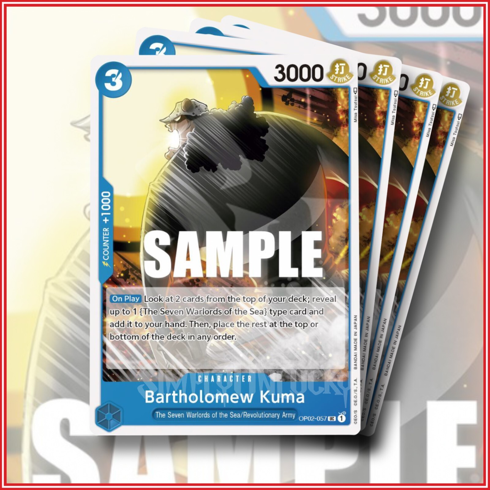 ONE PIECE TCG: Bartholomew Kuma OP02-057 Uncommon x4 | Paramount War