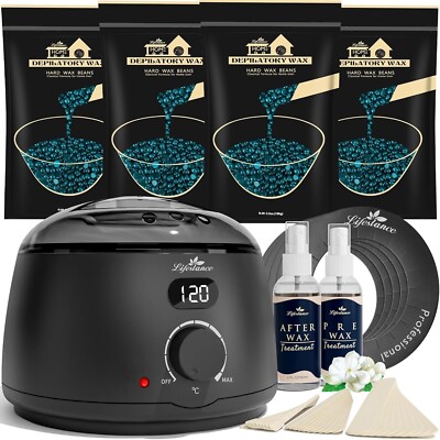 Lifestance Waxing Kit Pro Digital Wachswärmer Haarentfernungsset Wachserhitzer UK
