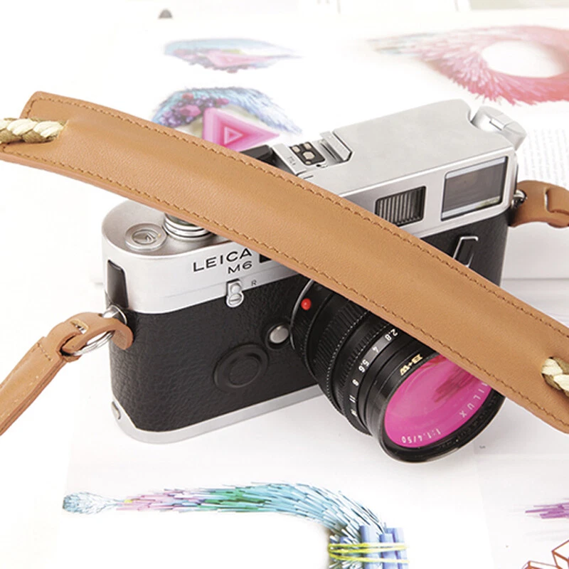 Correa de hombro de cuero genuino hecha a mano vintage para cámara SLR correa de cinturón para cuello Foto 4 de 4