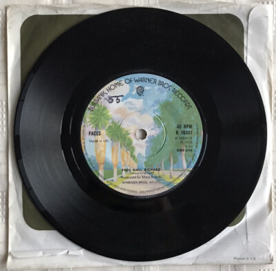 Faces - Pool Hall Richard - 1973 45rpm 7  vinyl single In Original Paper Sleeve