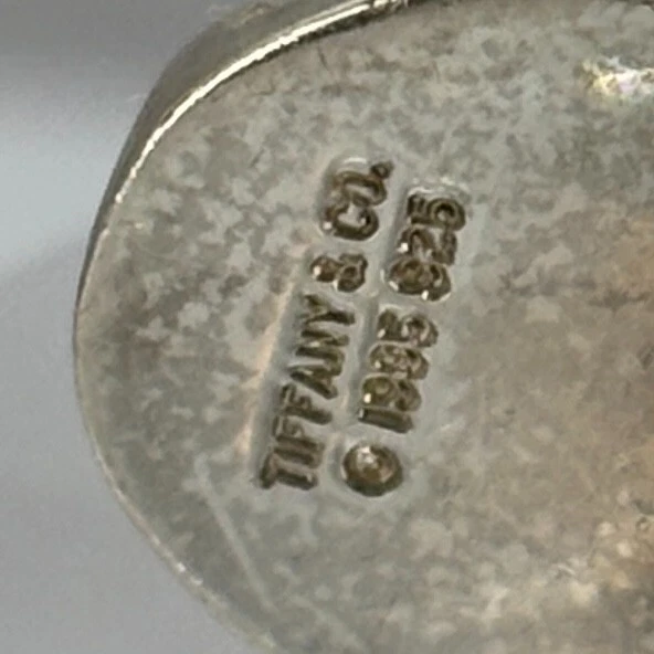 Gemelli Tiffany & Co. In Argento Sterling Ovale 0.8"x0.6" Faccia Cool #A1597 - Immagine 3 di 4