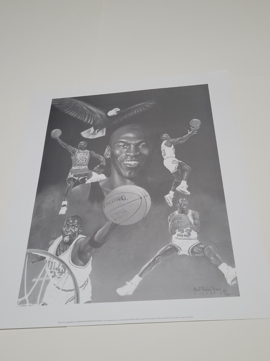 Robert S Simon Lithograph Poster Print Michael Jordan NBA Goat