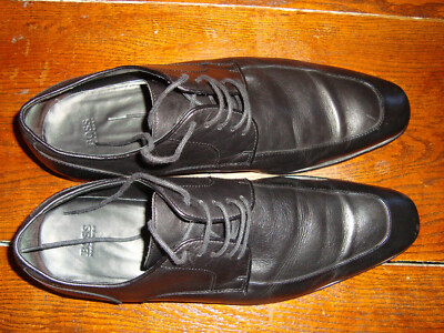 HUGO BOSS MENS BLACK DRESS LACE UP LEATHER SHOES SIZE 10  display picture 1