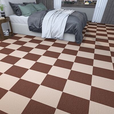 12x12 Peel And Stick Carpet Tiles – Self-Adhesive Floor Squares With Soft Pad, Removable, 10-Pack (White)