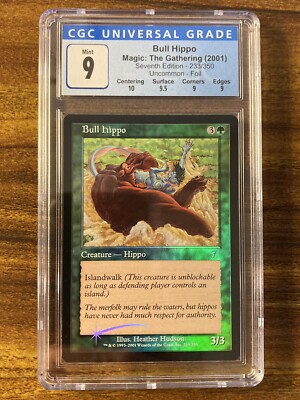 MTG✨BULL HIPPO FOIL✨7th Edition CGC Quad 9's++ MINT UNCOMMON