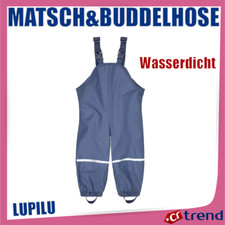 LUPILU Kinder Matschhose Buddelhose wasserdicht gefüttert Gr.110/116 Blau