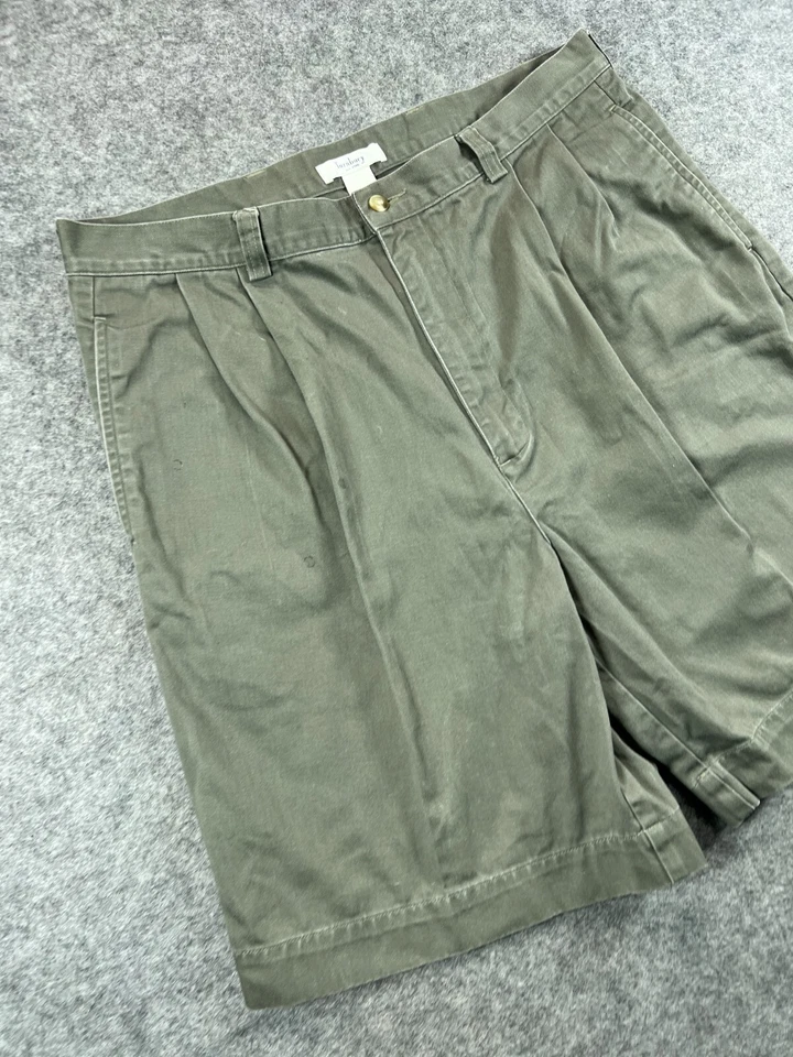 Pantalones Cortos Turnbury Para Hombre 38 Gris Chino Sarga Plisados 100% Algodón Informales Foto 2 de 4