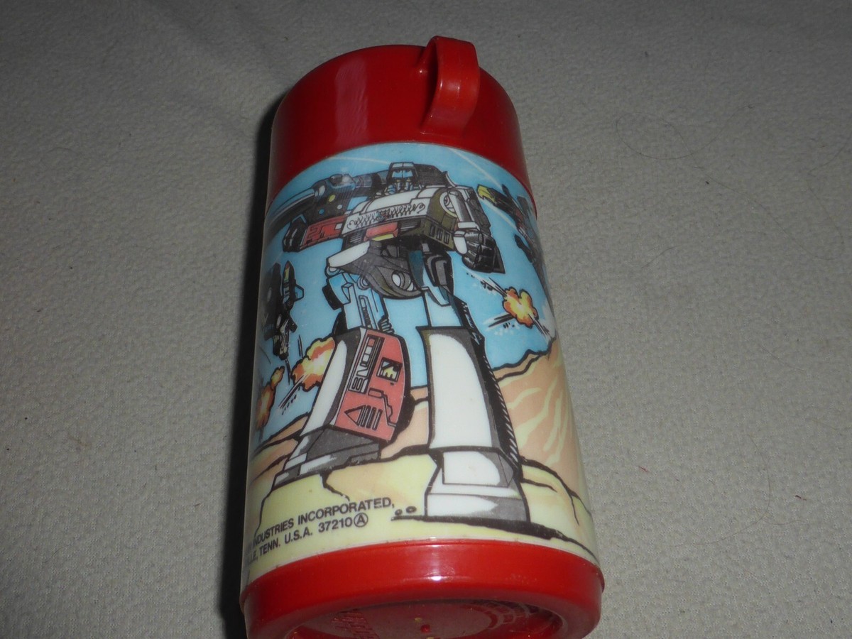 VINTAGE G1 TRANSFORMERS PLASTIC LUNCH BOX THERMOS 1984 ALADDIN